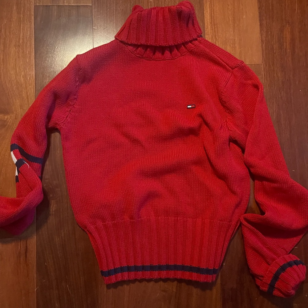 Tommy Hilfiger red knit turtleneck